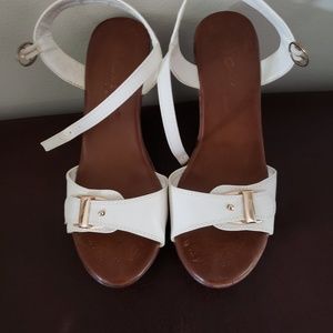 White wedge sandals